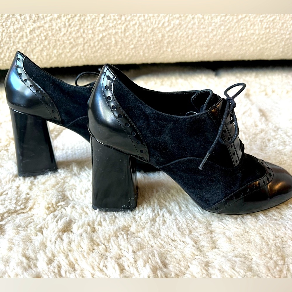 GEOX Italian genuine leather Oxford Heels - Black